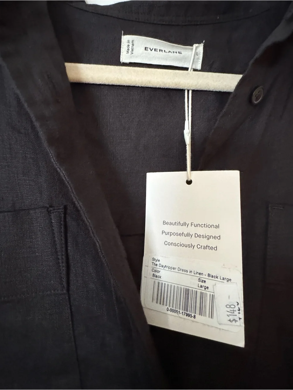 Everlane THE DAYTRIPPER DRESS IN LINEN Size L Large - Picture 3 of 4